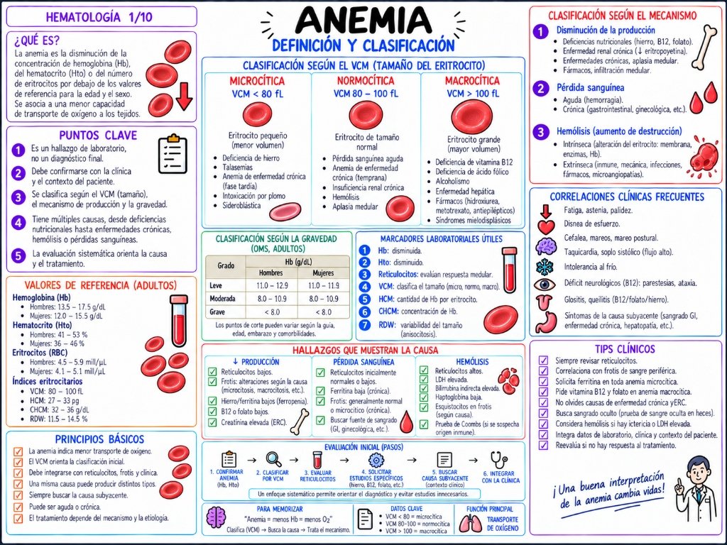 Anemia 1/10: Definición y Clasificación